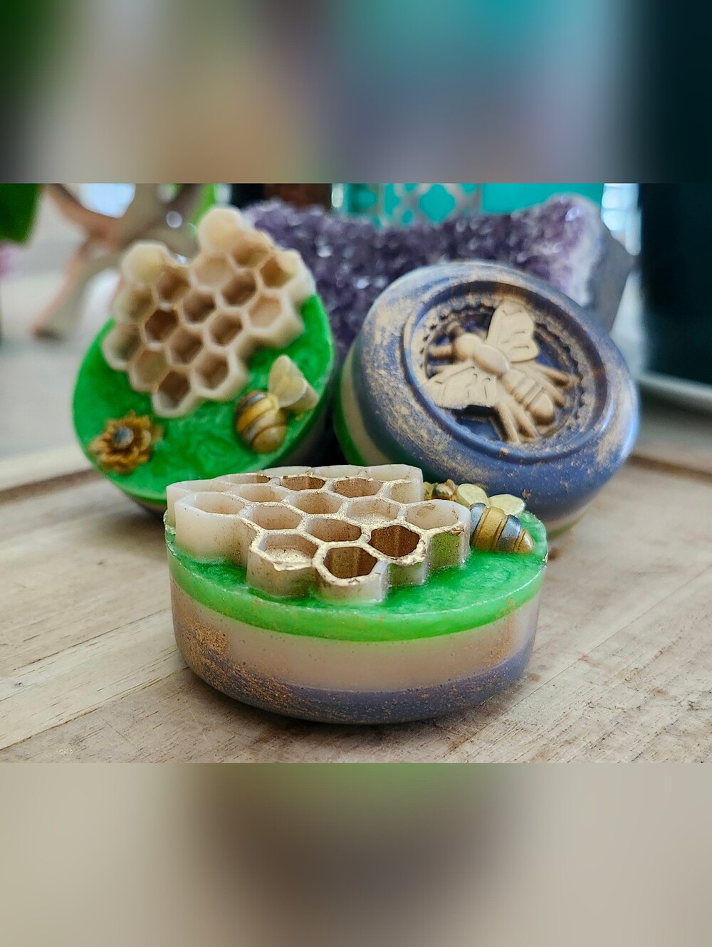 🪻🍯Handmade "Lavandin & Chamomile Honey Fields" Greek Goats Milk Soap With Aloe - Picture 2 of 5